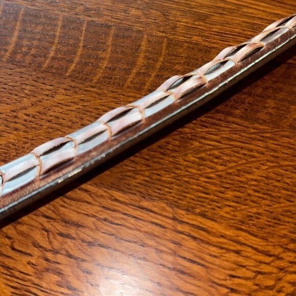 Vintage PGA Tour Men's Brown Top Grain Leather Belt Size 42 Silver Buckle - Picture 10 of 14